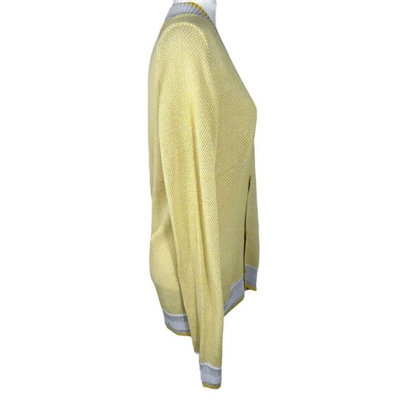 Armani Exchange Men’s Yellow & Grey Knit Button Front Cardigan Sweater - Picture 2 of 8